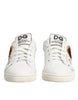 Dolce & Gabbana White Leather Heart Embellished Sneakers Shoes
