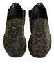 Dolce & Gabbana Gold Glitter Leopard Sorrento Sneakers Shoes