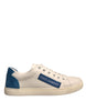Dolce & Gabbana White Suede Leather Low Top Sneakers Shoes