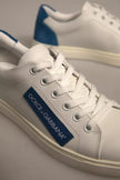 Dolce & Gabbana White Suede Leather Low Top Sneakers Shoes