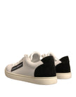 Dolce & Gabbana White Suede Leather Low Top Sneakers Shoes