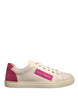 Dolce & Gabbana White Suede Leather Low Top Sneakers Shoes