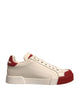 Dolce & Gabbana Shoes White Leather Logo Portofino Sneakers
