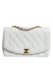 Chanel White Medium Classic DIANA Shoulder Bag Gold Plated Purse