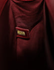 Chanel Red Leather Lambskin Double Gold Chain Medium Shoulder Bag