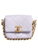 Chanel Blue Quilted Calfskin Framing Chain Flap Mini crossbody Bag