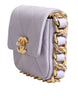 Chanel Blue Quilted Calfskin Framing Chain Flap Mini crossbody Bag