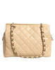 Chanel Beige Caviar De Coco Chain Leather Purse Bag