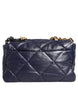 Chanel Blue Leather Large Quilted Chain Hand Shoulder Bag