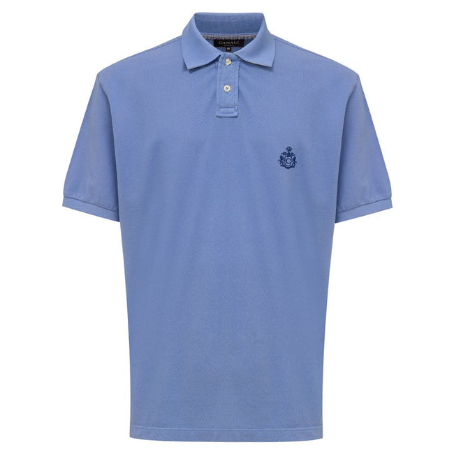 Canali Blue Cotton Polo Shirt
