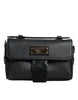 Dolce & Gabbana Black Logo Plaque Leather Buckled Shoulder Crossbody Bag