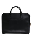 Dolce & Gabbana Black Calfskin Heat Pressed Logo Monreale Briefcase Bag