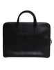 Dolce & Gabbana Black Calfskin Heat Pressed Logo Monreale Briefcase Bag