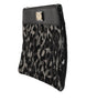 Dolce & Gabbana Multicolor Leopard Jacquard Logo Plaque Men Pouch Bag