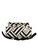 Dolce & Gabbana Black White Nylon Leather Travel Back Pack Bag
