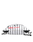 Dolce & Gabbana Black White Striped Polyester Drawstring Bag