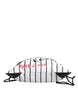 Dolce & Gabbana Black White Striped Polyester Drawstring Bag