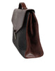 Brunello Cucinelli Brown Gray Leather Cognac Wool Business Tote Bag