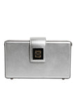 Dolce & Gabbana Metallic Silver DG BOX Leather Shoulder Strap Bag