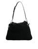 Dolce & Gabbana Black Cashmere Knitted Leather Shoulder Bag