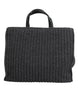 Dolce & Gabbana Black Large Knitted Crochet Shoulder Shopper DG Logo Bag