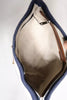Dolce & Gabbana Blue White Stripes Logo Plaque Tote Bag