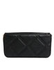 Dolce & Gabbana Black Leather Crystal Embellished Logo Shoulder Bag