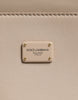 Dolce & Gabbana Beige Logo Plaque Leather Top Handle Strap Crossbody Bag