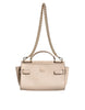 Dolce & Gabbana Beige Logo Plaque Leather Top Handle Strap Crossbody Bag