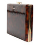 Dolce & Gabbana Brown Leather Clutch Evening Crossbody Bag