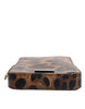 Dolce & Gabbana Brown Leopard Print Dauphine Leather Zip Around Wallet