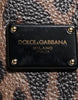 Dolce & Gabbana Brown Black Calfskin Leopard Print Shoulder Tote Bag