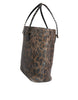Dolce & Gabbana Brown Black Calfskin Leopard Print Shoulder Tote Bag