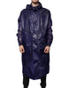 Dolce & Gabbana Dark Blue Cotton Hooded Men Raincoat Jacket
