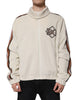 Dolce & Gabbana Beige Logo Applique Cotton Corduroy Full Zip Jacket