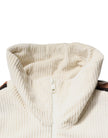 Dolce & Gabbana Beige Logo Applique Cotton Corduroy Full Zip Jacket