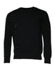 Dolce & Gabbana Black Nylon Logo Crew Neck Pullover Sweater