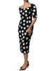 Dolce & Gabbana Black White Silk Polka Dots Sheath Midi Dress