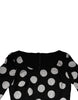 Dolce & Gabbana Black White Silk Polka Dots Sheath Midi Dress