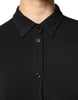 Emporio Armani Black Viscose Long Sleeves A-line Mini Dress