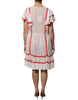 Twinset White Viscose Ruffle Sleeves A-line Pleated Mini Dress