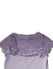 Blumarine Purple Short Sleeves Floral Lace Trim A-line Midi Dress