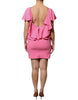 Dondup Pink Viscose Short Sleeves Backless Sheath Mini Dress