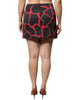 Dolce & Gabbana Black Red Abstract Mid Waist A-line Mini Skirt