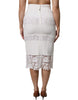 Dolce & Gabbana White Floral Lace High Waist Pencil Cut Skirt