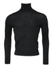 Dolce & Gabbana Black Wool Turtleneck Pullover Sweater