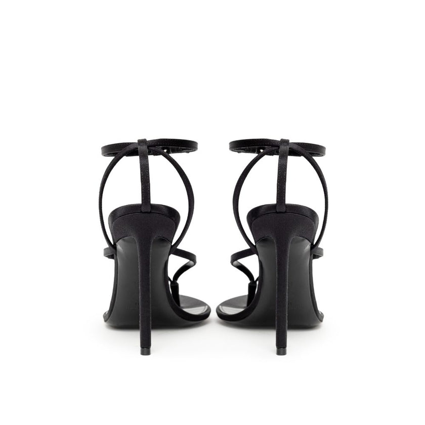 Saint Laurent Black Leather E Raso Sandal
