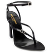 Saint Laurent Black Leather E Raso Sandal