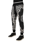 Dolce & Gabbana Black Bandana Cotton Jogger Pants