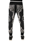 Dolce & Gabbana Black Bandana Cotton Jogger Pants